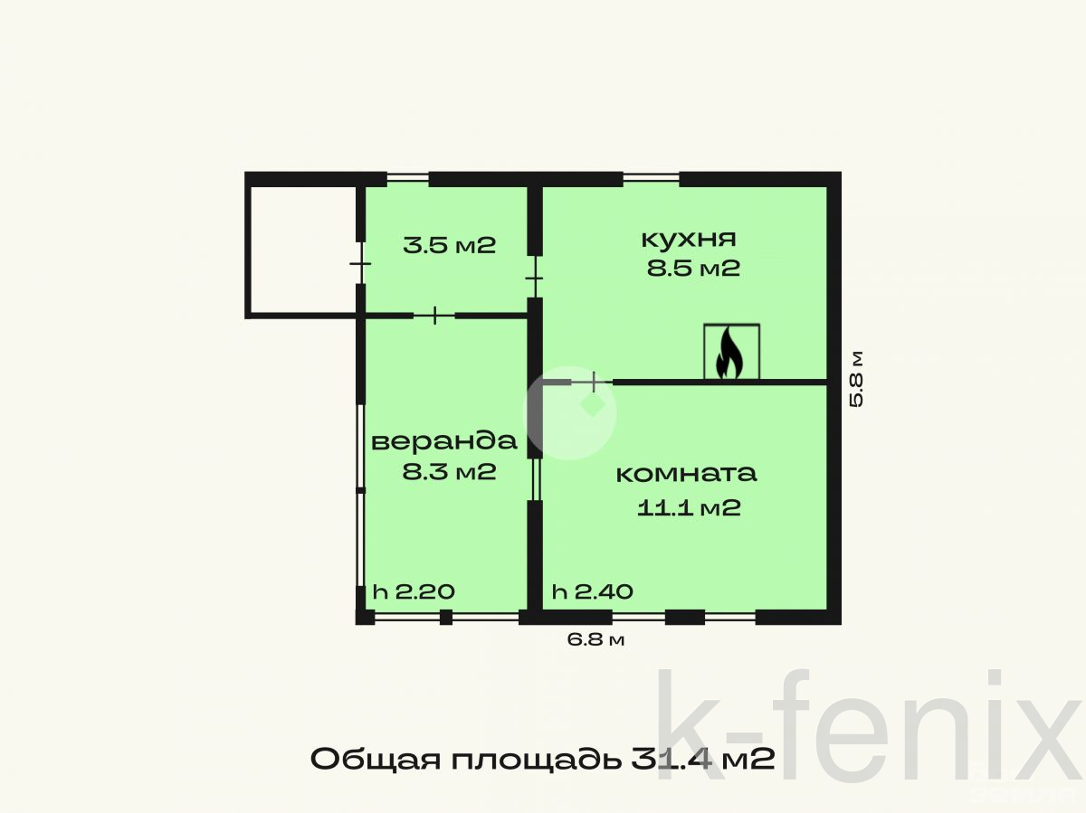 дом 31 метров, участок 15 сот